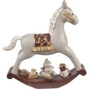 Clayre & Eef Beeld Hobbelpaard 18 cm Grijs Polyresin
