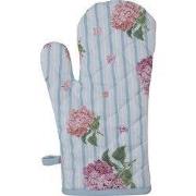 Clayre & Eef Ovenwant 18x30 cm Blauw Roze Katoen Hortensia