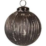 Clayre & Eef Kerstbal Ø 10x10 cm Grijs Glas