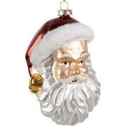 Clayre & Eef Kersthanger Kerstman 12 cm Wit Glas