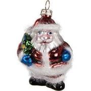 Clayre & Eef Kersthanger Kerstman 8 cm Rood Glas