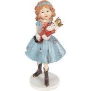 Clayre & Eef Decoratie Beeld Kind 12 cm Blauw Polyresin