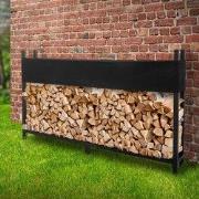 Haardhoutrek met deksel 200x25x115 cm antraciet staal ML design