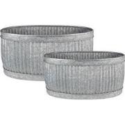 Clayre & Eef Decoratie Zinken Teil Set van 2 52x25x26 cm Grijs Metaal