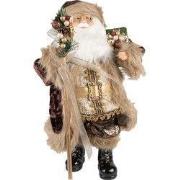 Clayre & Eef Beeld Kerstman 47 cm Bruin Beige Kunststof