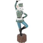 Clayre & Eef Beeld Muis 26 cm Blauw Polyresin