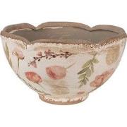 Clayre & Eef Bloempot Ø 21x12 cm Beige Roze Keramiek Bloemen