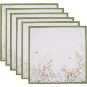 Clayre & Eef Servetten Katoen Set van 6 40x40 cm Wit Katoen