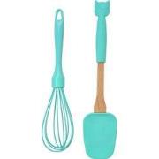 Clayre & Eef Keukengerei set van 2 Uil 29x6 / 26x6 cm Groen Kunststof