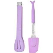 Clayre & Eef Keukengerei set van 2 27x5 / 24x5 cm Paars Kunststof