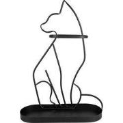 Clayre & Eef Paraplubak Kat 59 cm Zwart Metaal