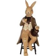 Clayre & Eef Beeld Konijn 20 cm Bruin Polyresin