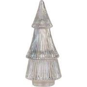 Clayre & Eef Glazen potje Kerstboom Ø 7x16 cm Transparant Glas
