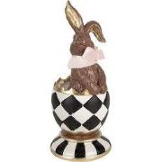 Clayre & Eef Decoratie Beeld Konijn 19 cm Bruin Polyresin