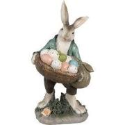 Clayre & Eef Beeld Konijn 32 cm Bruin Groen Polyresin