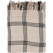 Clayre & Eef Plaid 125x150 cm Beige Zwart Katoen Ruiten