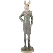 Clayre & Eef Beeld Konijn 20 cm Beige Groen Polyresin