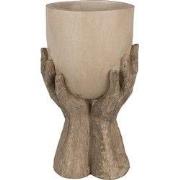 Clayre & Eef Bloempot Handen 37 cm Beige Polyresin