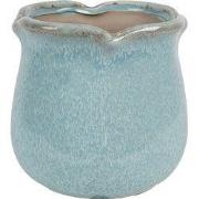 Clayre & Eef Bloempot Binnen Ø 12x12 cm Blauw Keramiek