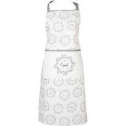 Clayre & Eef Keukenschort 70x85 cm Wit Grijs Katoen Hond