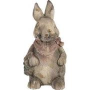 Clayre & Eef Decoratie Beeld Konijn 41 cm Grijs Bruin Magnesium (MGO)