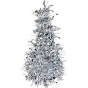 Clayre & Eef Kerstdecoratie Kerstboom Ø 12x25 cm Zilverkleurig Kunstst...