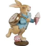 Clayre & Eef Beeld Konijn 14 cm Bruin Blauw Polyresin