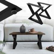 2 tafelpoten Bankrunners B43xH40 cm X-vormige tafellopers van gepoeder...