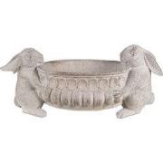 Clayre & Eef Bloempot 43x18x19 cm Grijs Polyresin Konijnen