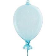 Clayre & Eef Decoratie Hanger Ballon Ø 10x17 cm Blauw Glas