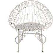 Clayre & Eef Tuinstoel 82x50x90 cm Wit Metaal