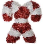 Clayre & Eef Kerstdecoratie Zuurstok 30 cm Rood Wit Kunststof