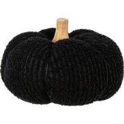 Clayre & Eef Decoratie Pompoen Ø 20x14 cm Zwart Polyester