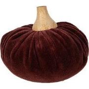 Clayre & Eef Decoratie Pompoen Ø 12x10 cm Rood Polyester