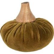 Clayre & Eef Decoratie Pompoen Ø 9x8 cm Groen Polyester