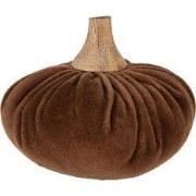 Clayre & Eef Decoratie Pompoen Ø 12x10 cm Bruin Polyester