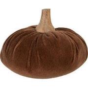 Clayre & Eef Decoratie Pompoen Ø 15x12 cm Bruin Polyester