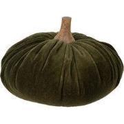 Clayre & Eef Decoratie Pompoen Ø 20x14 cm Groen Polyester