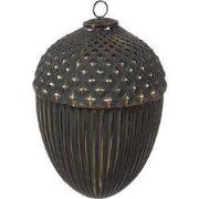 Clayre & Eef Kerstbal Ø 18x27 cm Zwart Glas