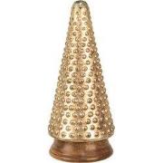 Clayre & Eef Kerstdecoratie Kerstboom Ø 14x31 cm Goudkleurig Glas
