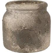 Clayre & Eef Bloempot Ø 17x16 cm Grijs Beige Terracotta