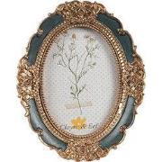 Clayre & Eef Fotolijst 6x9 cm Goudkleurig Groen Polyresin