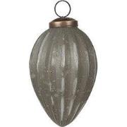 Clayre & Eef Kerstbal Ø 7x11 cm Grijs Glas