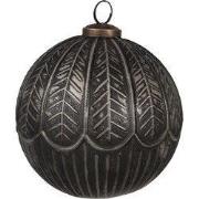 Clayre & Eef Kerstbal Ø 12x12 cm Zwart Glas
