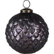 Clayre & Eef Kerstbal Ø 10x10 cm Grijs Glas