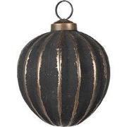 Clayre & Eef Kerstbal Ø 8x8 cm Grijs Goudkleurig Glas