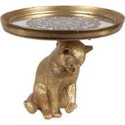 Clayre & Eef Decoratie schaal Kat Ø 20x16 cm Goudkleurig Polyresin