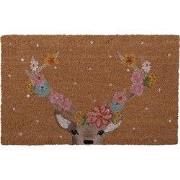 Clayre & Eef Deurmat 75x45 cm Bruin Kokos Hert