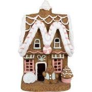 Clayre & Eef Gingerbread house met LED 39 cm Bruin Magnesium (MGO)