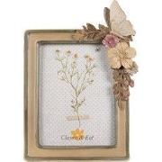 Clayre & Eef Fotolijst 13x18 cm Bruin Beige Polyresin Bloemen